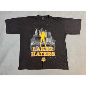 Laker Haters Flip Over T Shirt Men 2XL Black Graphic Novelty Hoss Tee USA